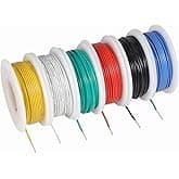 TUOFENG 30 awg Wire Solid Core Hookup Wires-6 Different Colored Jumper Wire 100ft or 30m Each, 30 Gauge Tinned Copper Wire PV