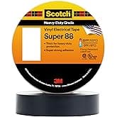 3M Scotch Vinyl Electrical Tape Super 88, 3/4 in x 44 ft, Black, 1 roll, Premium Grade, Rubber Resin Adhesive, PVC Backing, A