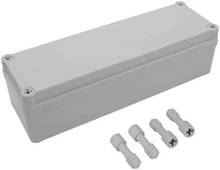 LeMotech IP67 Waterproof Junction Box ABS Plastic Project Box Dustproof Electrical Box Outdoor Enclosure for Electronics DIY Case Gray 9.8X 3.1x 3.3 inch (250x 80x 85 mm)