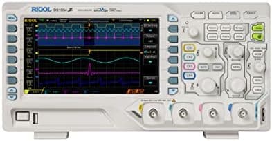 Rigol Digital Oscilloscope DS1054Z 50 MHz 4-Ch 1 GSa/s 24 Mpts 30,000 wfms/s UltraVision 7" 800x480 Intensity Display, 60,000-Frame Record/Playback, Serial Decode UART I2C SPI for Debug & Education