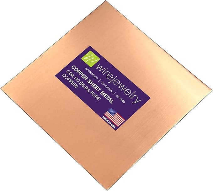 WireJewelry 30 Gauge 0.010 Dead Soft Copper Sheet Metal - 6x6 Inch