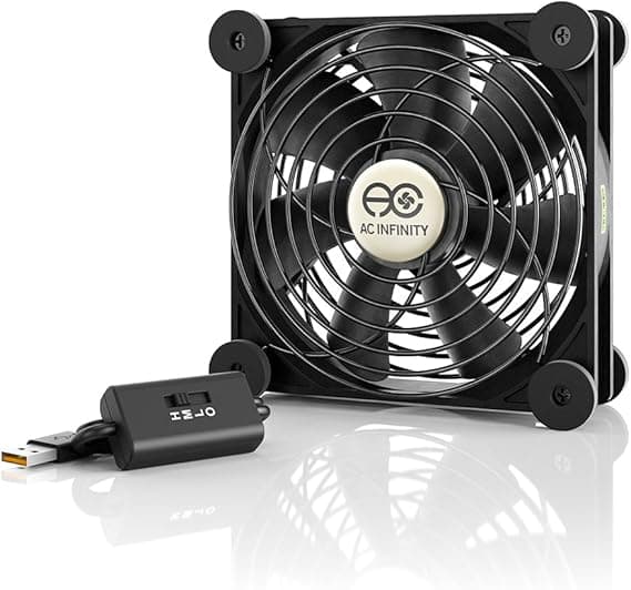 AC Infinity MULTIFAN S3, Quiet 120mm USB Fan, UL-Certified for Receiver DVR PlayStation Xbox Computer Cabinet Cooling