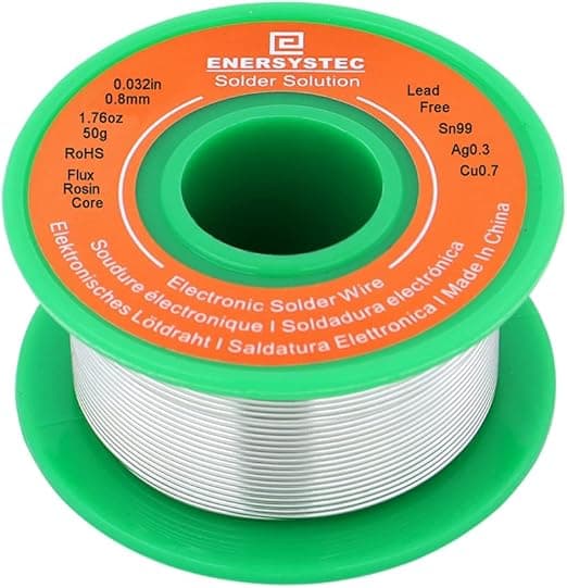 Lead-Free Solder Wire Rosin Core Flux 0.8mm Electric Solder Fine Sn99 Ag0.3 Cu0.7 Flow 0.032in 0.11lb No Lead for Electronics Soldering Unlead 50g