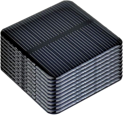 SUNYIMA 10pcs Mini Monocrystalline Solar Cells Solar System Kit 50mm X 50mm/1.96" X 1.96" 2V 160MA for DIY Charge Solar Panels