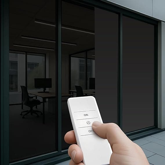 (8" x 12") | Black Window Privacy Film | PDLC Switchable, Window Film | Smart Film for Home &amp; Office Windows | Adhesive Privacy Film | Heat Insulation UV Blocking–Clear to Black Opaque