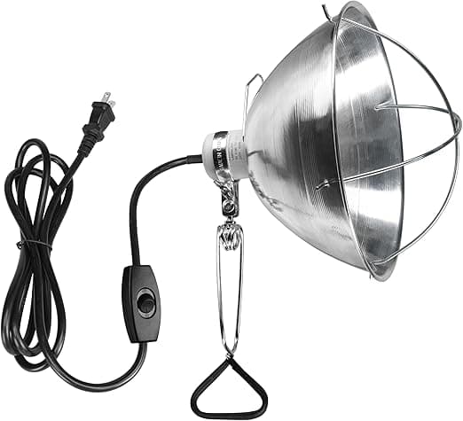 Simple Deluxe Clamp Lamp Light Socket with 10.5 Inch Aluminum Reflector and Ceramic Base, 250-Watt E26 Socket (no Bulb Included) 6 Feet 18/2 SJT Cord, 1-Pack
