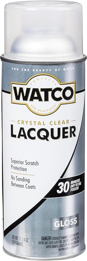 11.25 oz Rust-Oleum 63081 Clear Watco Lacquer Spray, Gloss